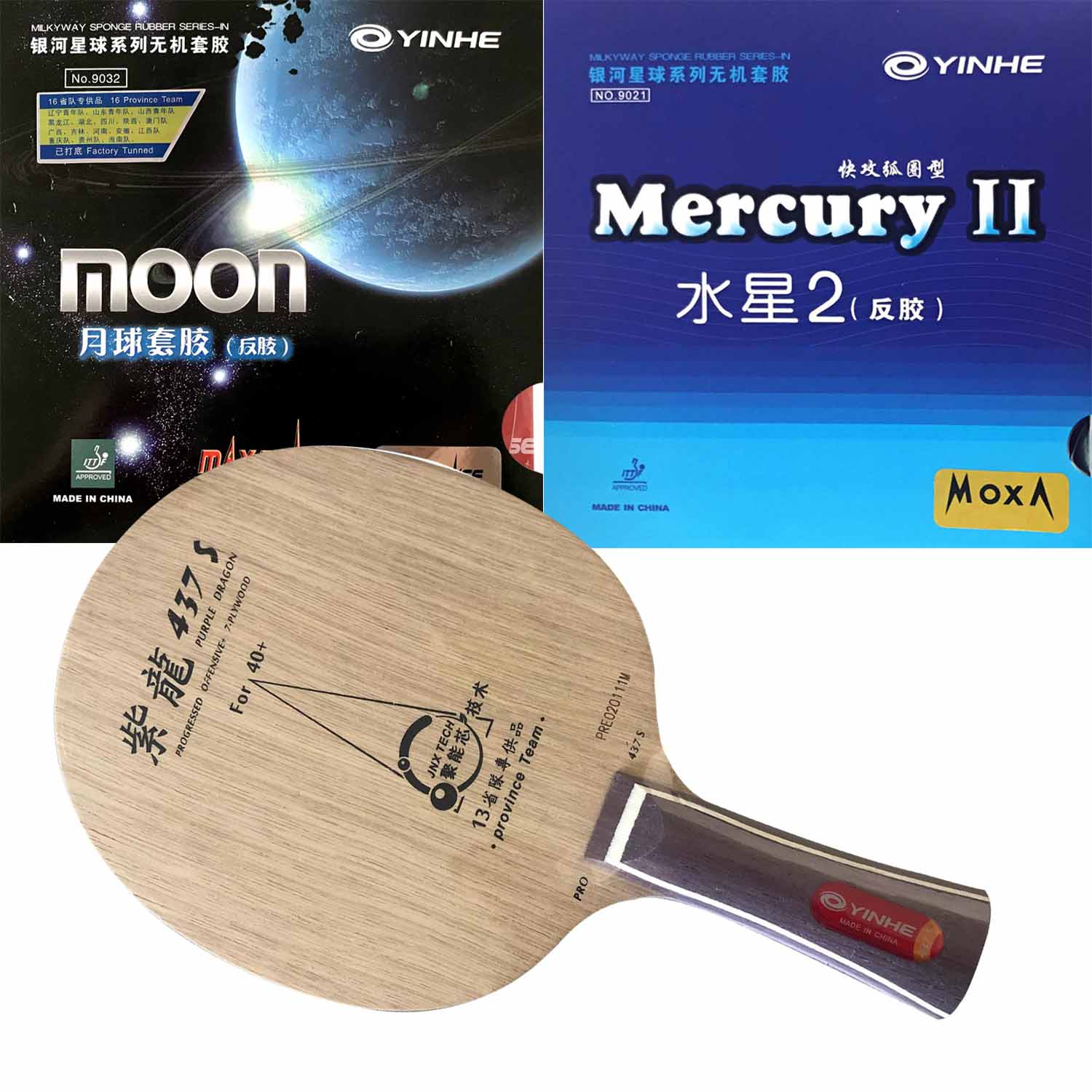 Table Tennis Zhang Jike - Raquete Pro Combo YINHE Purple Dragon