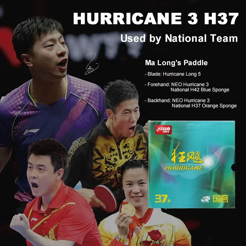 DHS-Hurricane 3 H37 Borracha p - Table Tennis Backhand avaliação e preço