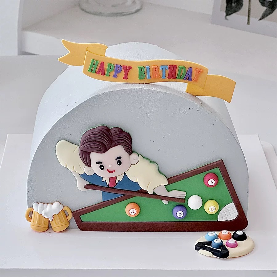 Decoração de bolo de bilhar, f - Table Tennis Games avaliação e preço