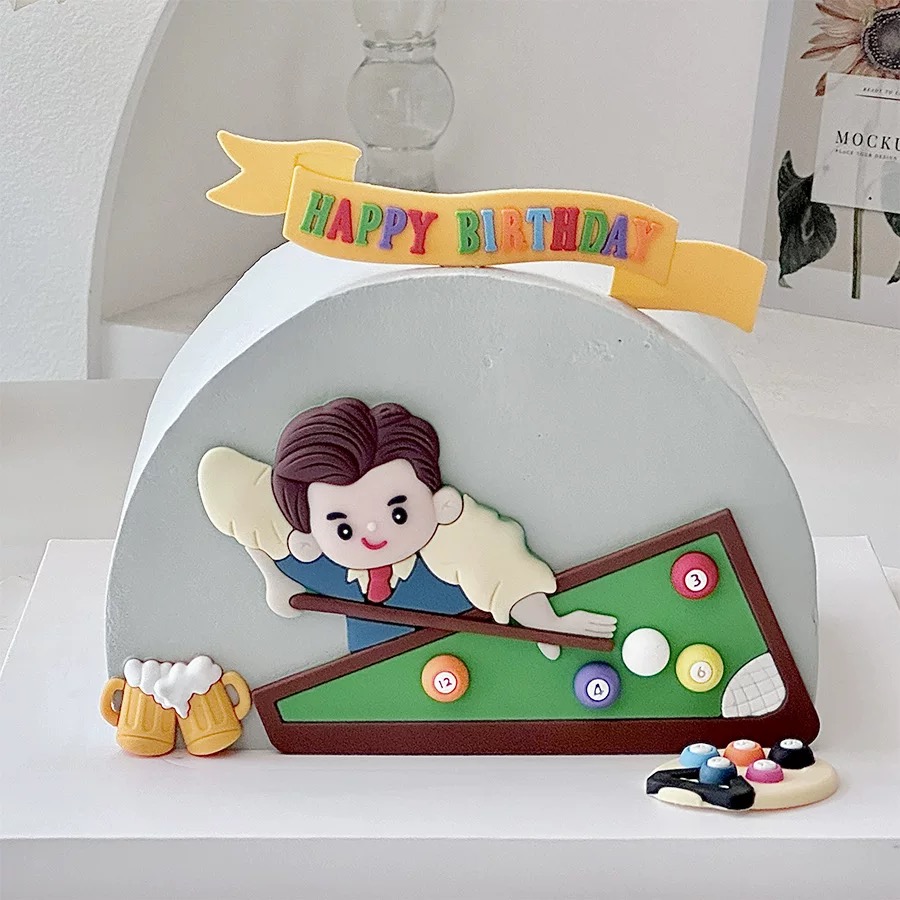 Decoração de bolo de bilhar, f - Table Tennis Games avaliação e preço